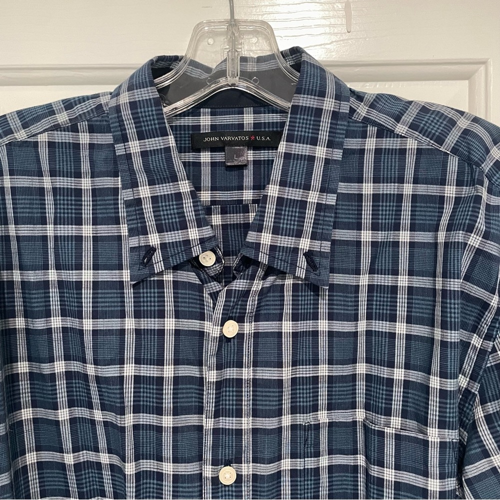John Varvatos Men’s button up dress shirt plaid